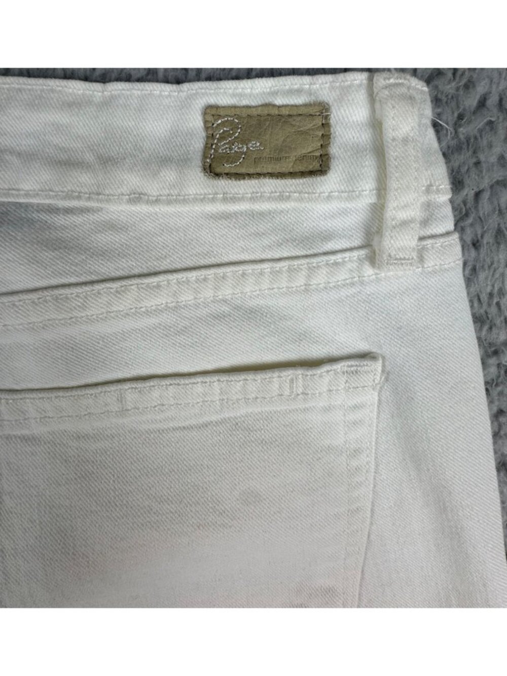 Paige Peg Skinny White Jeans Womens 30 Stretch Travel Retro Y2K Office Casual - Picture 7 of 14